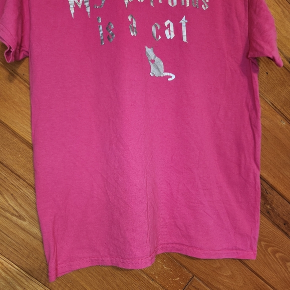 Harry Potter inspired cat patronus pink medium tshirt made with cricuit machine - Picture 6 of 6